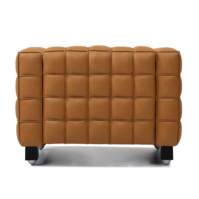 Emma Luxurious Faux Leather Armchair in Brown