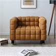 Emma Luxurious Faux Leather Armchair in Brown