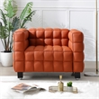 Emma Luxurious Faux Leather Armchair in Cognac
