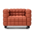 Emma Luxurious Faux Leather Armchair in Cognac