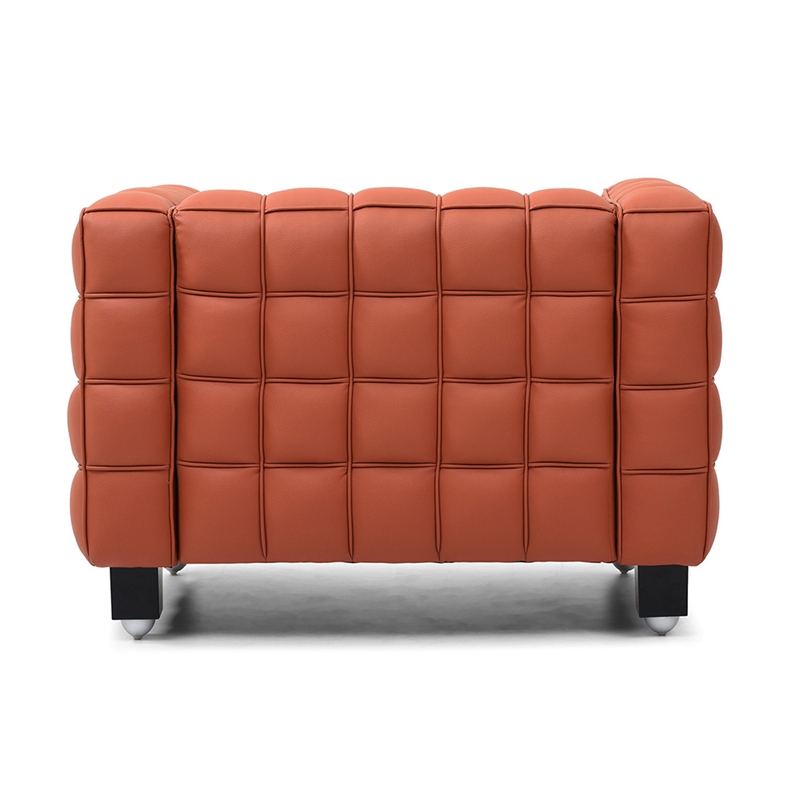 Emma Luxurious Faux Leather Armchair in Cognac