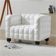 Emma Luxurious Faux Leather Armchair in Cream