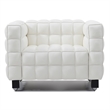 Emma Luxurious Faux Leather Armchair in Cream