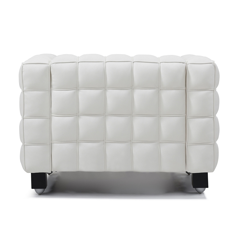 Emma Luxurious Faux Leather Armchair in Cream