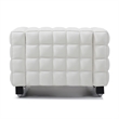 Emma Luxurious Faux Leather Armchair in Cream
