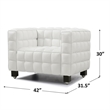 Emma Luxurious Faux Leather Armchair in Cream