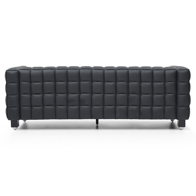 Emma Luxurious Faux Leather Sofa in Black