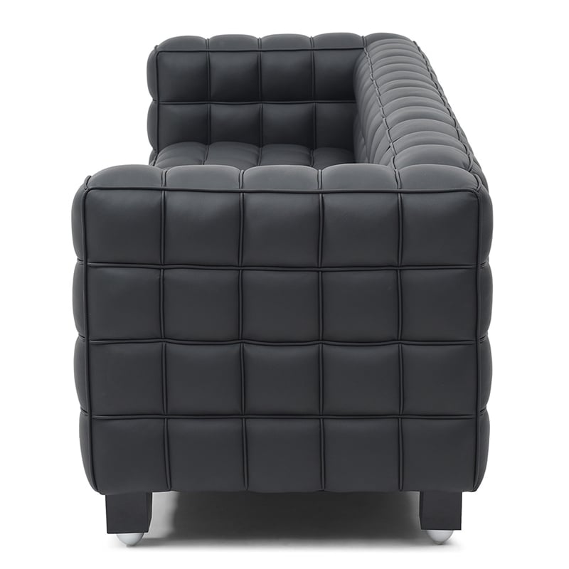 Emma Luxurious Faux Leather Sofa in Black