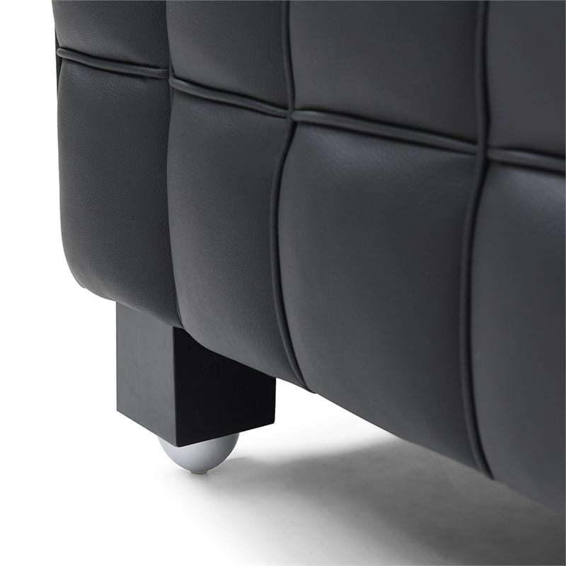 Emma Luxurious Faux Leather Sofa in Black