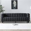 Emma Luxurious Faux Leather Sofa in Black