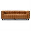Emma Luxurious Faux Leather Sofa in Brown
