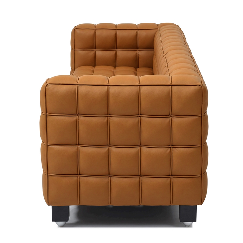 Emma Luxurious Faux Leather Sofa in Brown