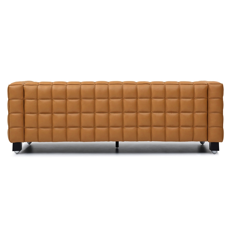 Emma Luxurious Faux Leather Sofa in Brown