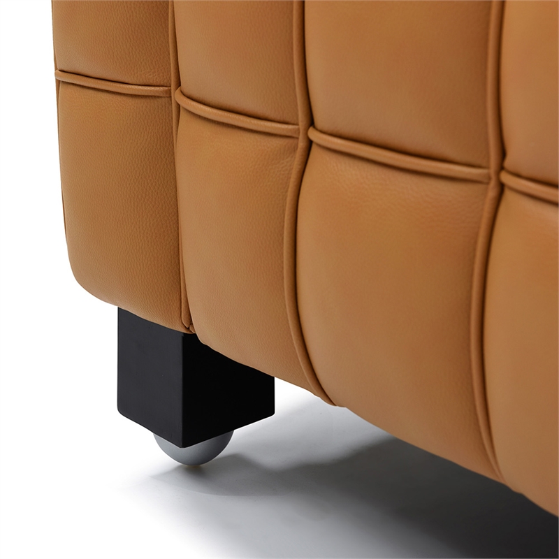 Emma Luxurious Faux Leather Sofa in Brown