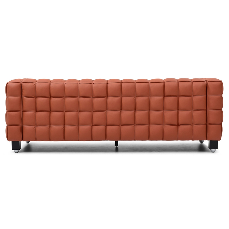 Emma Luxurious Faux Leather Sofa in Cognac
