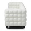 Emma Luxurious Faux Leather Sofa in Cream