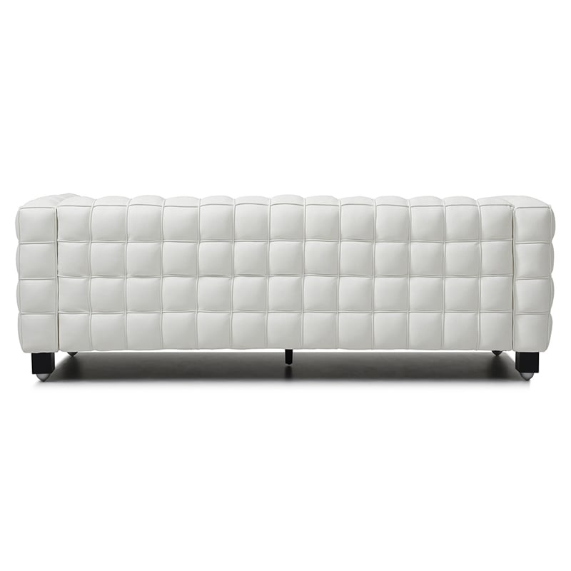 Emma Luxurious Faux Leather Sofa in Cream