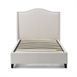 Hampton Linen Fabric Upholstered Twin Platform Bed in Cream