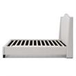 Hampton Linen Fabric Upholstered Twin Platform Bed in Cream