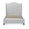 Hampton Linen Fabric Upholstered Twin Platform Bed in Light Blue