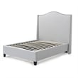 Hampton Linen Fabric Upholstered Twin Platform Bed in Light Blue