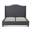 Hampton Linen Fabric Upholstered Full Platform Bed in Charcoal