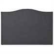 Hampton Linen Fabric Upholstered King Platform Bed in Charcoal