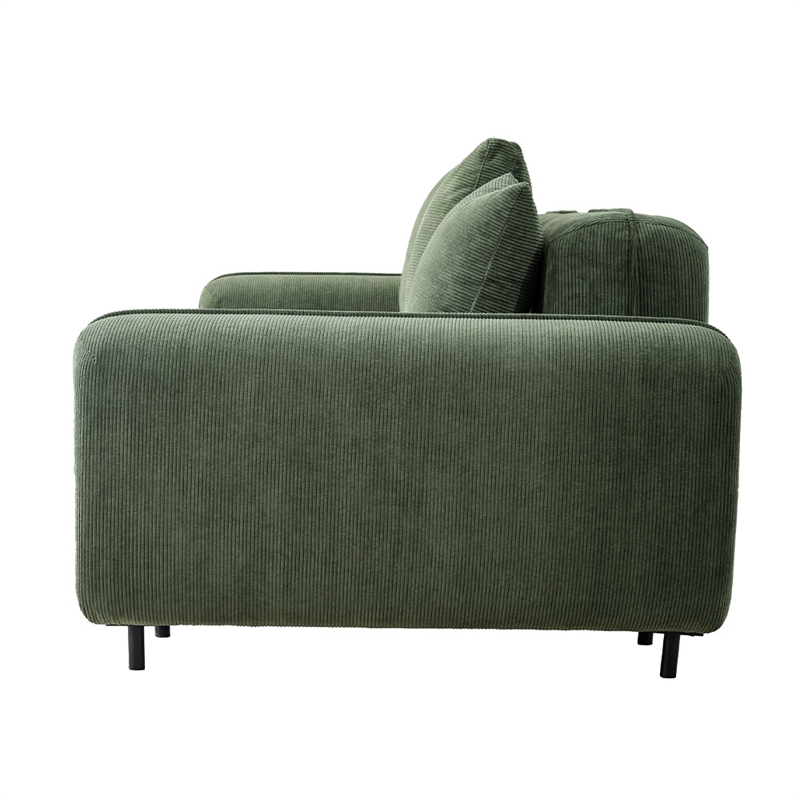 Emery Velvet Corduroy Sofa in Green