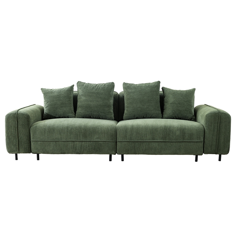 Emery Velvet Corduroy Sofa in Green