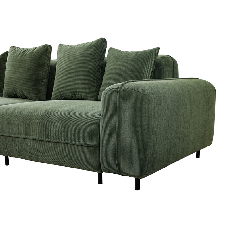 Emery Velvet Corduroy Sofa in Green