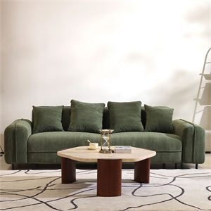 Emery Velvet Corduroy Sofa in Green