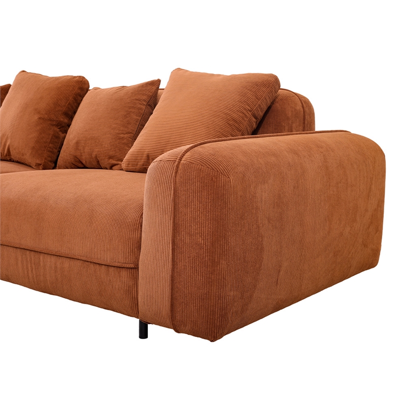 Emery Velvet Corduroy Sofa in Brown