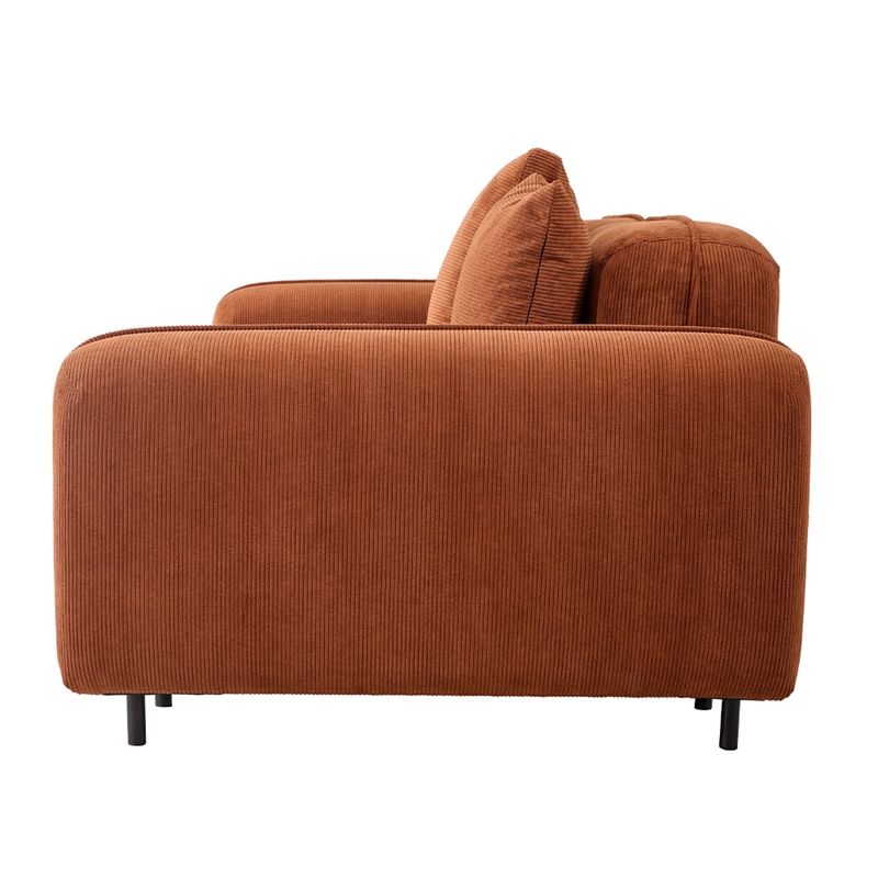 Emery Velvet Corduroy Sofa in Brown
