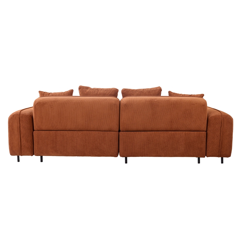 Emery Velvet Corduroy Sofa in Brown
