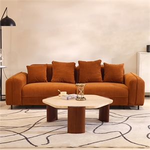 Emery Velvet Corduroy Sofa in Brown