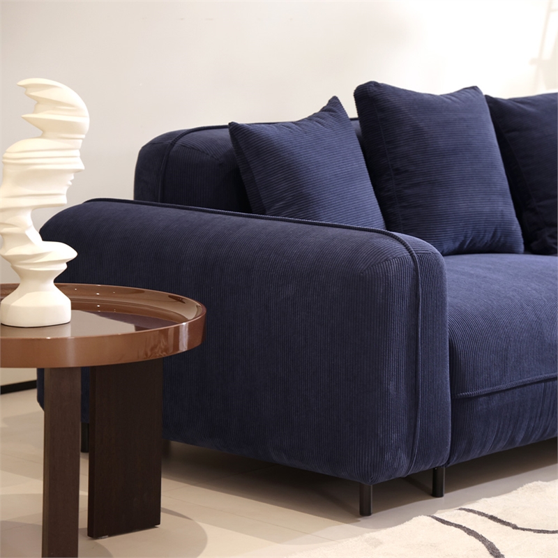 Emery Velvet Corduroy Sofa in Blue