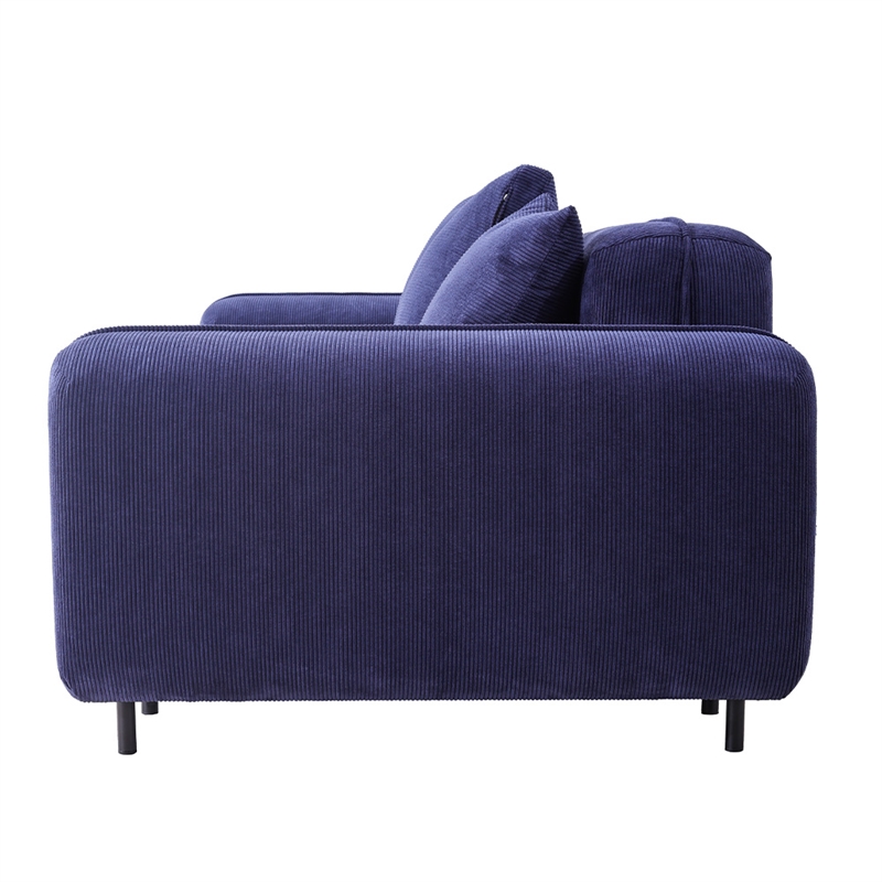 Emery Velvet Corduroy Sofa in Blue