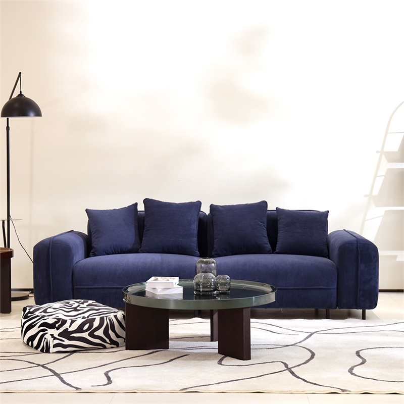 Emery Velvet Corduroy Sofa in Blue