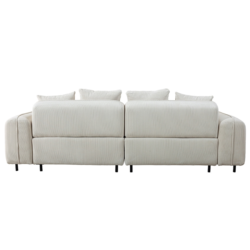 Emery Velvet Corduroy Sofa in Cream