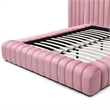 Avalon Velvet Upholstered Queen Platform Bed with Wings in Pink