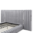 Avalon Velvet Upholstered Queen Platform Bed with Wings in Gray