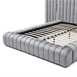 Avalon Velvet Upholstered Queen Platform Bed with Wings in Gray