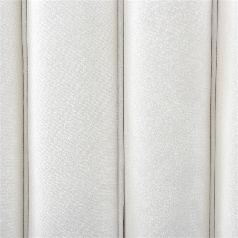 Avalon Velvet Upholstered King Platform Bed with Wings in Cream