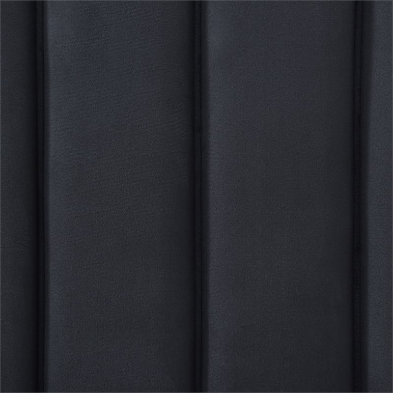 Avalon Velvet Upholstered King Platform Bed with Wings in Black