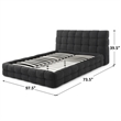 Electra Queen Size Fabric Upholstered Bed Frame in Black