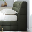 Electra Queen Size Fabric Upholstered Bed Frame in Green