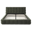 Electra King Size Fabric Upholstered Bed Frame in Green