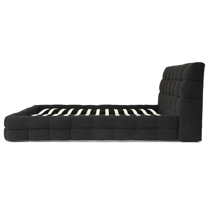 Electra King Size Fabric Upholstered Bed Frame in Black