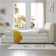 Electra King Size Fabric Upholstered Bed Frame in White