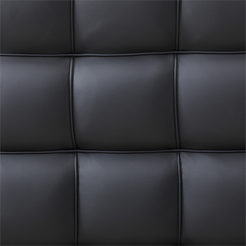 Livia Queen Size Faux Leather Upholstered Bed Fram in Black